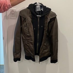 Faux Leather Double Jacket